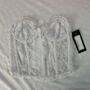 Nasty Gal White Floral Lace Corset